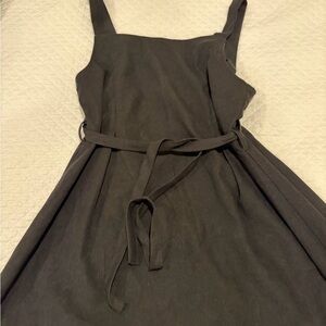 SHEIN Black Midi Dress with Belt